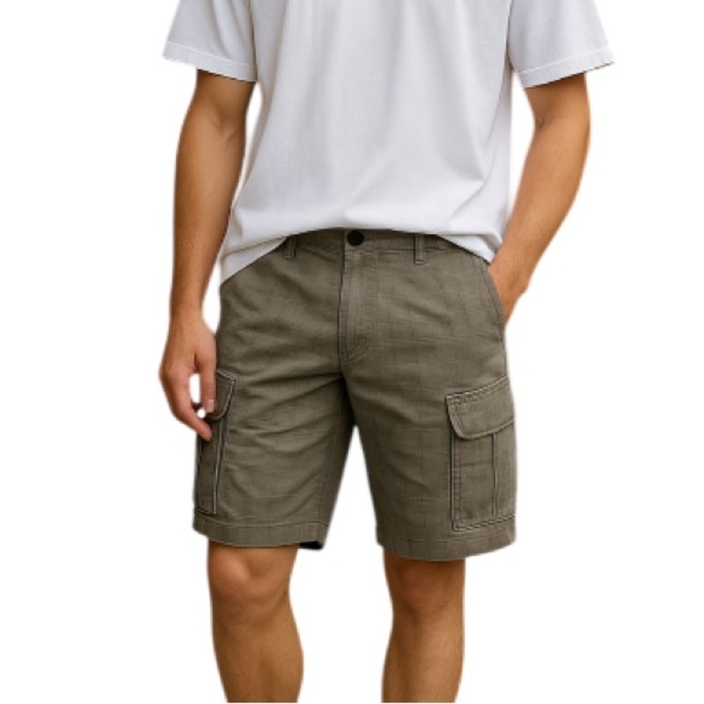 VANS Men's Olive Green Cargo Shorts Ripstop Cotton Utility Size 32